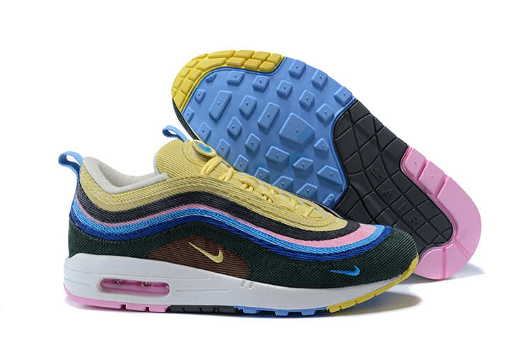 Authentic Nike Air Max 97 Yellow Black Blue Shoes - Click Image to Close